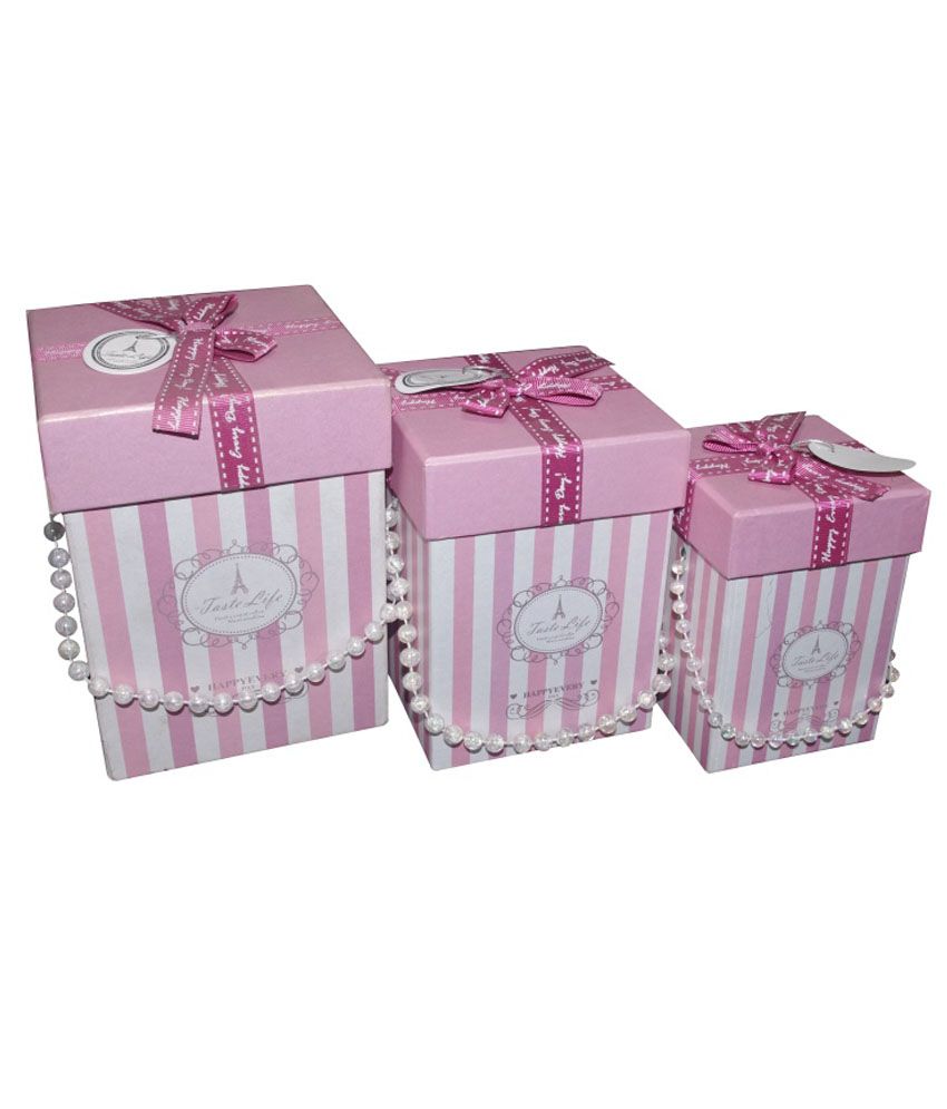 Gran Pink Decorative Boxes Pack Of 3 Buy Gran Pink Decorative Boxes