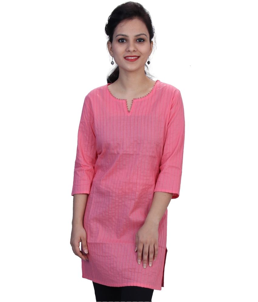 Satrangi Bazar Pink Cotton Kurti Buy Satrangi Bazar Pink Cotton Kurti