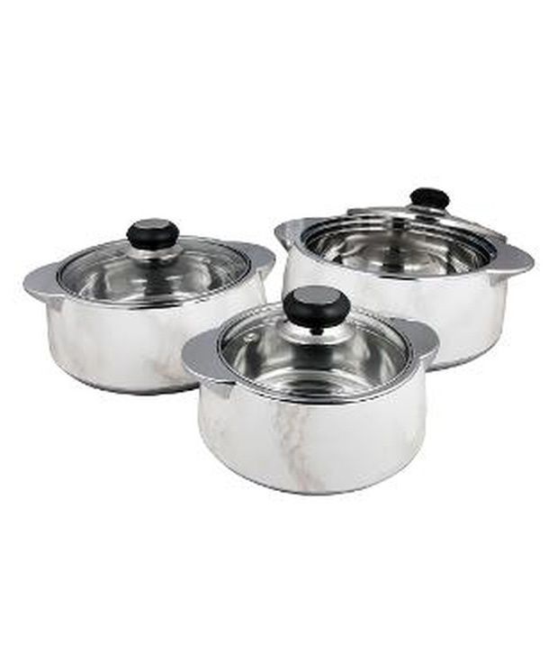 Nayasa Stainless Steel Glimmer Casserole-2000ml: Buy Online at Best ...