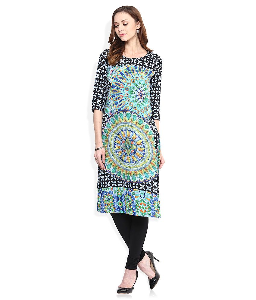 Rain & Rainbow Multicolored Printed Kurta - Buy Rain & Rainbow ...