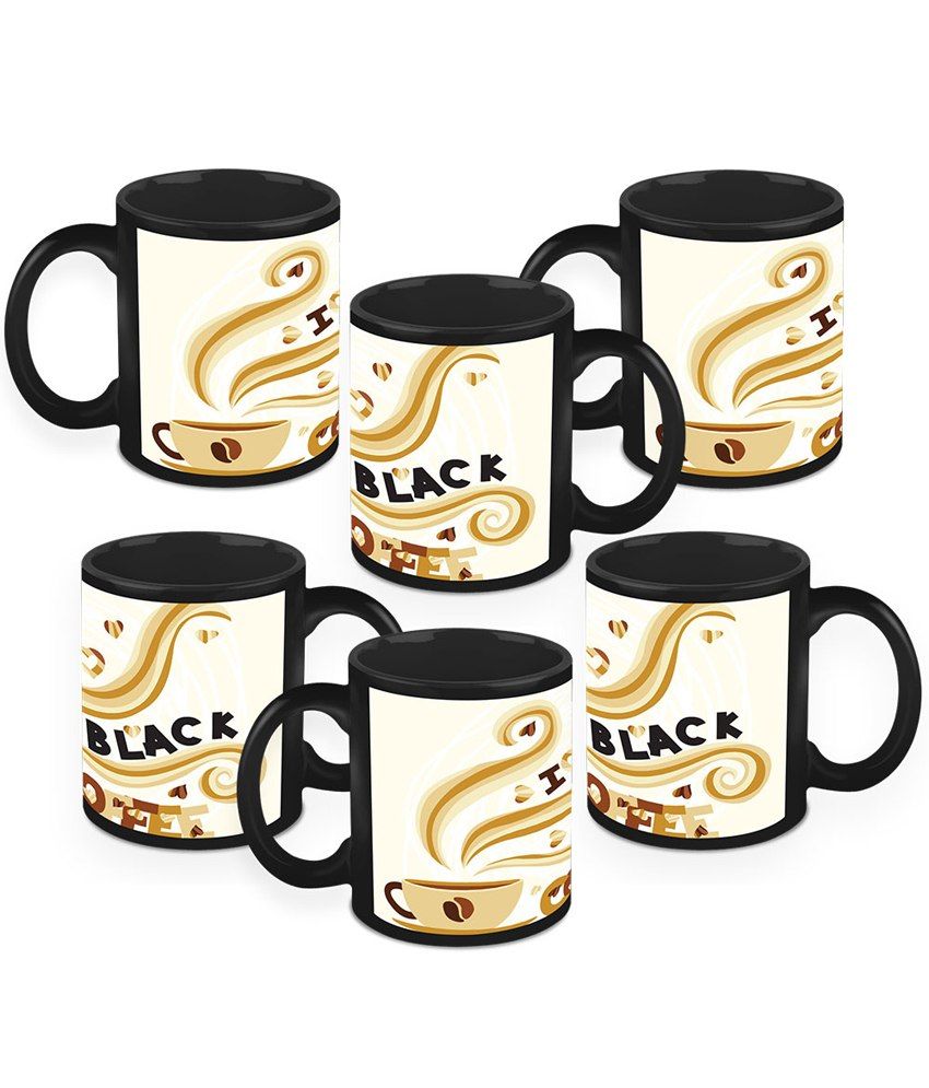 HomeSoGood I Love Black Coffee Ceramic Coffee Mug Set of 6 Buy