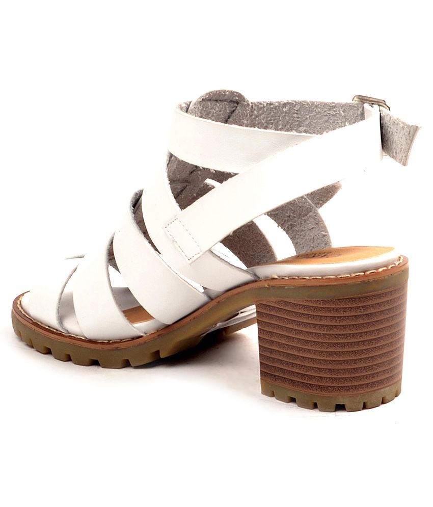 Carlton London White Block Heeled Slip-On Price in India- Buy Carlton London White Block Heeled 