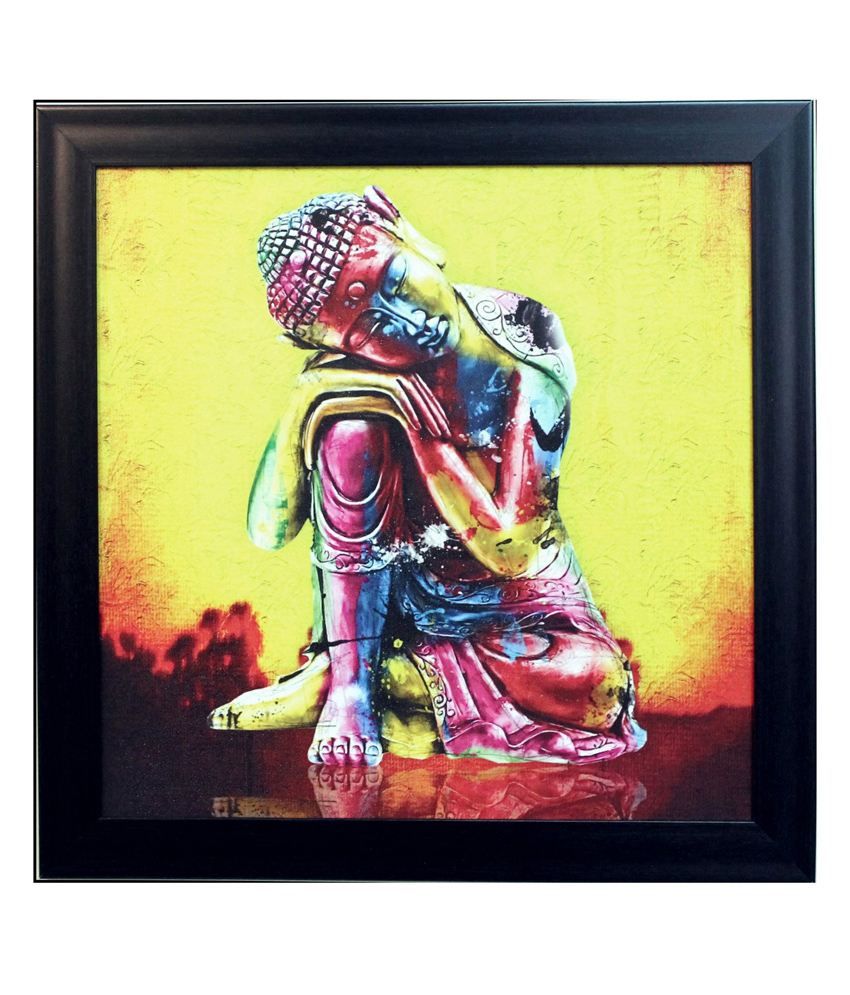     			eCraftIndia Pink and Yellow Synthetic Wood Religious Painting