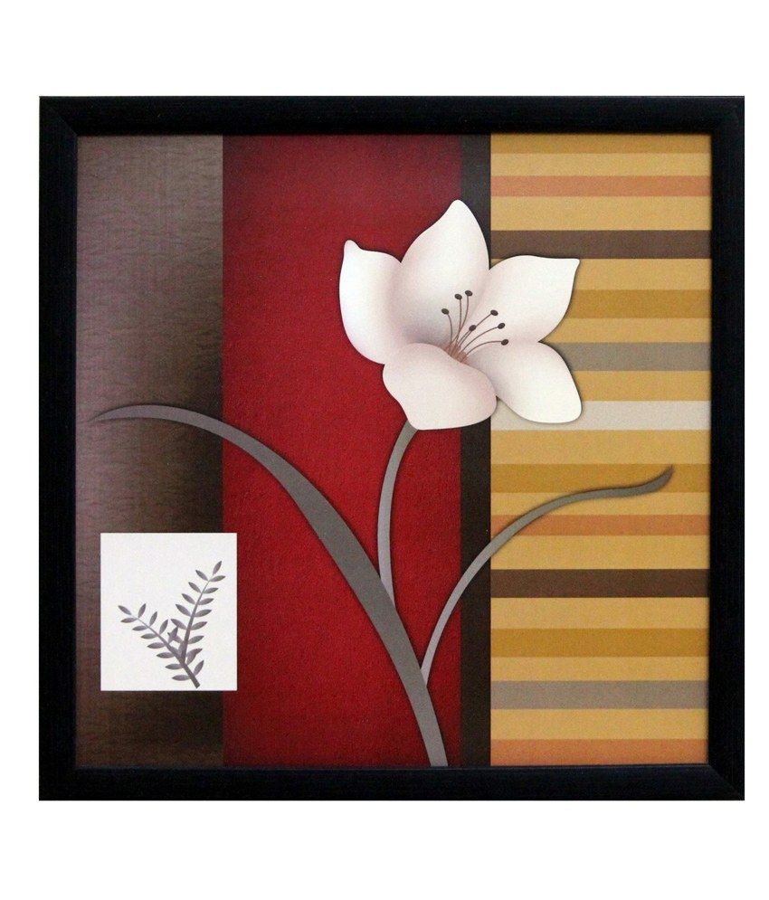     			eCraftIndia Abstract Flower Theme Satin Matt Texture Framed UV Art Print