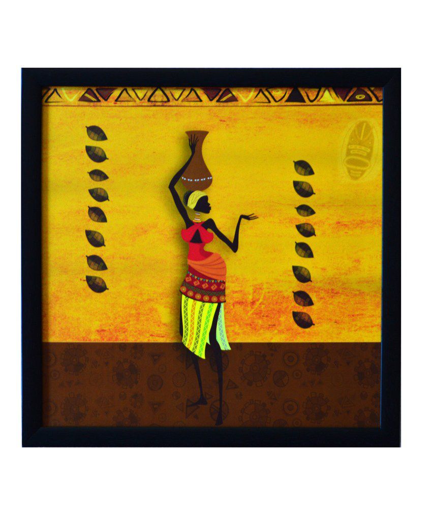     			eCraftIndia Tribal Lady Satin Matt Texture Framed UV Art Print