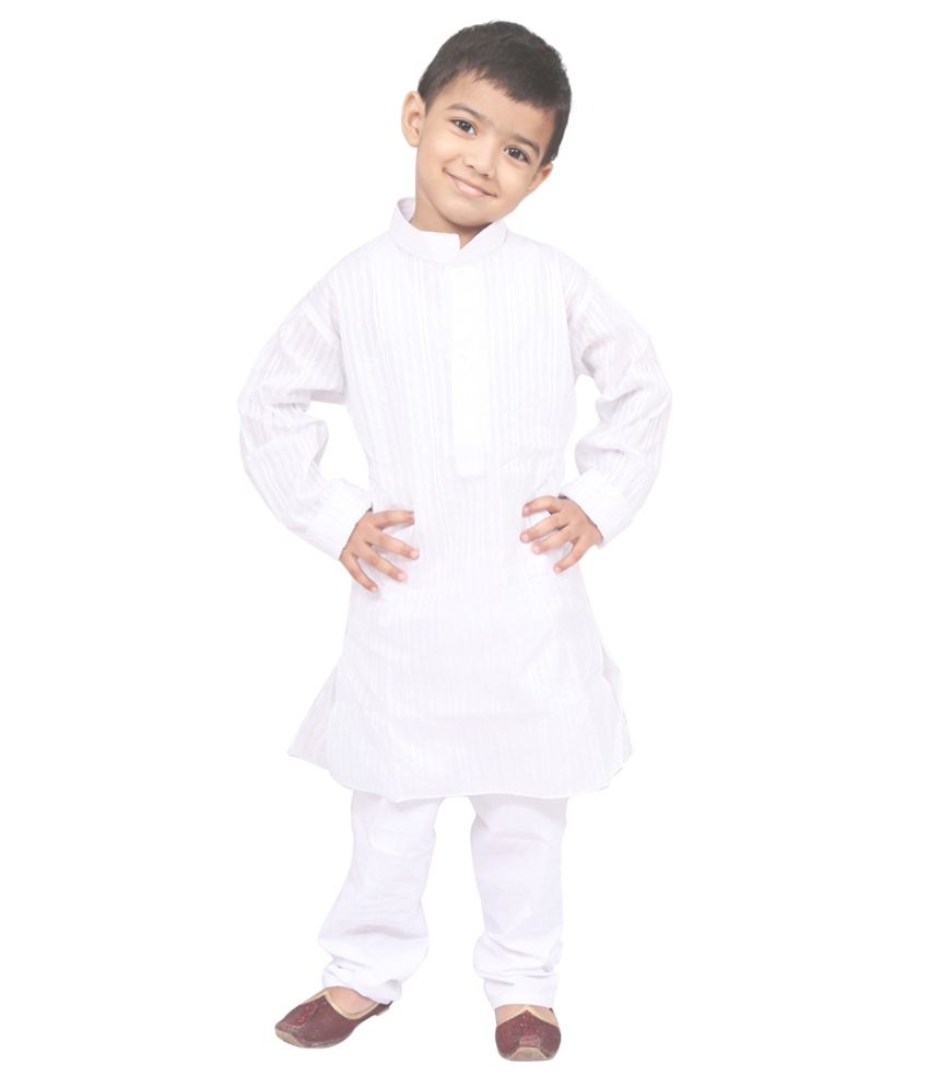 white cotton kurta pajama for baby boy