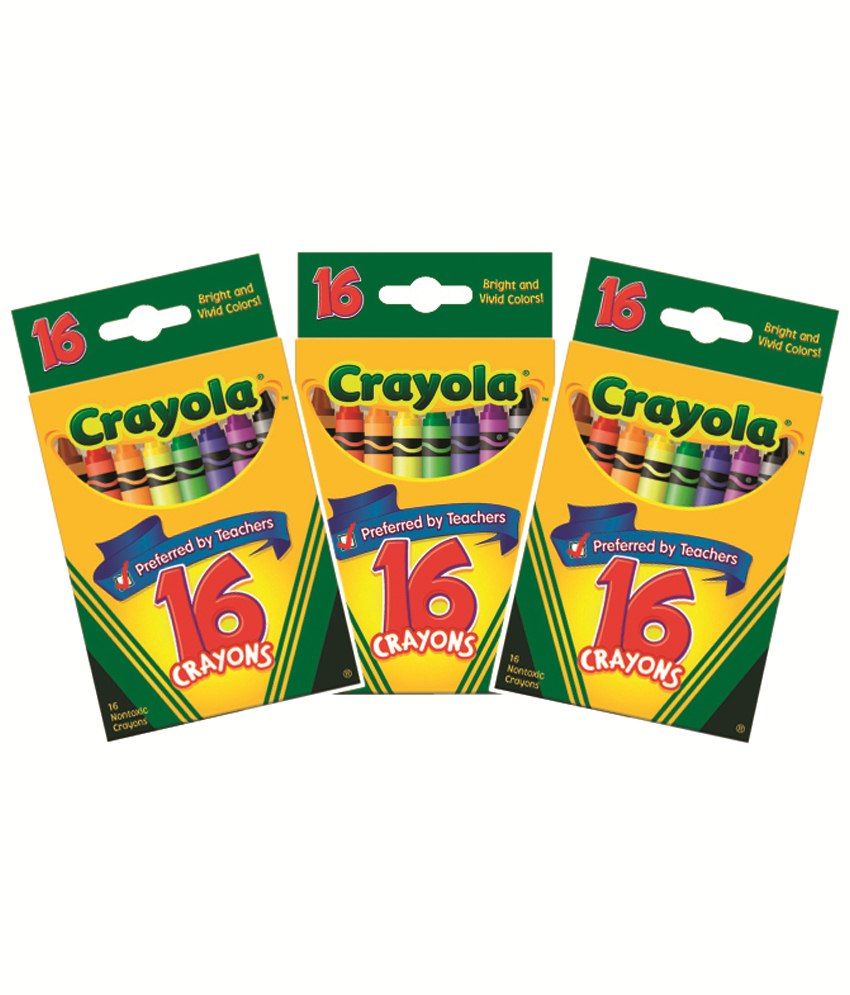 Crayola Multicoloured Non Toxic Crayons for Kids Pack of 3, 16 Shades Each Buy Online at Best