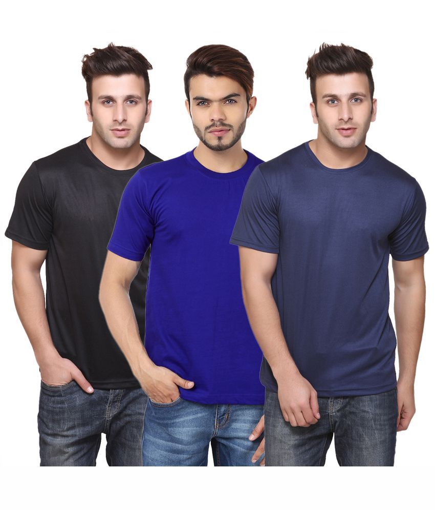     			Funky Guys Polyester Slim Fit Solid Half Sleeves Men's Round Neck T-Shirt - ( Pack of 3 )