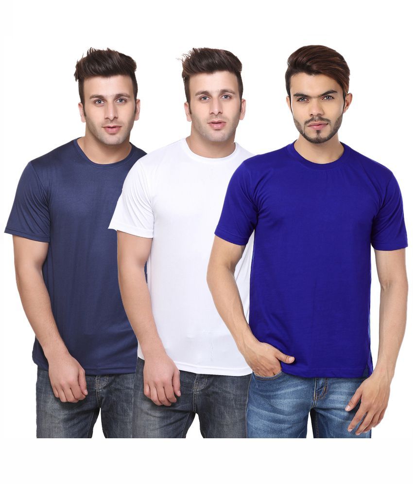     			Funky Guys Polyester Slim Fit Solid Half Sleeves Men's Round Neck T-Shirt - ( Pack of 3 )