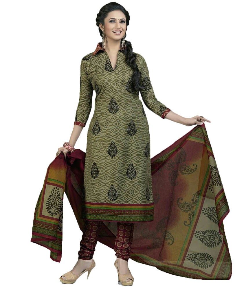 Sri Ganesh Multicoloured Cotton Unstitched Dress Material - Buy Sri Ganesh Multicoloured Cotton 