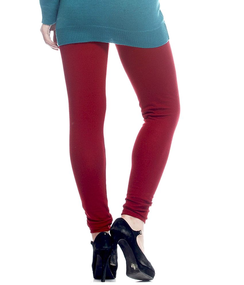 Buy Lasoon Maroon Woolen Leggings 