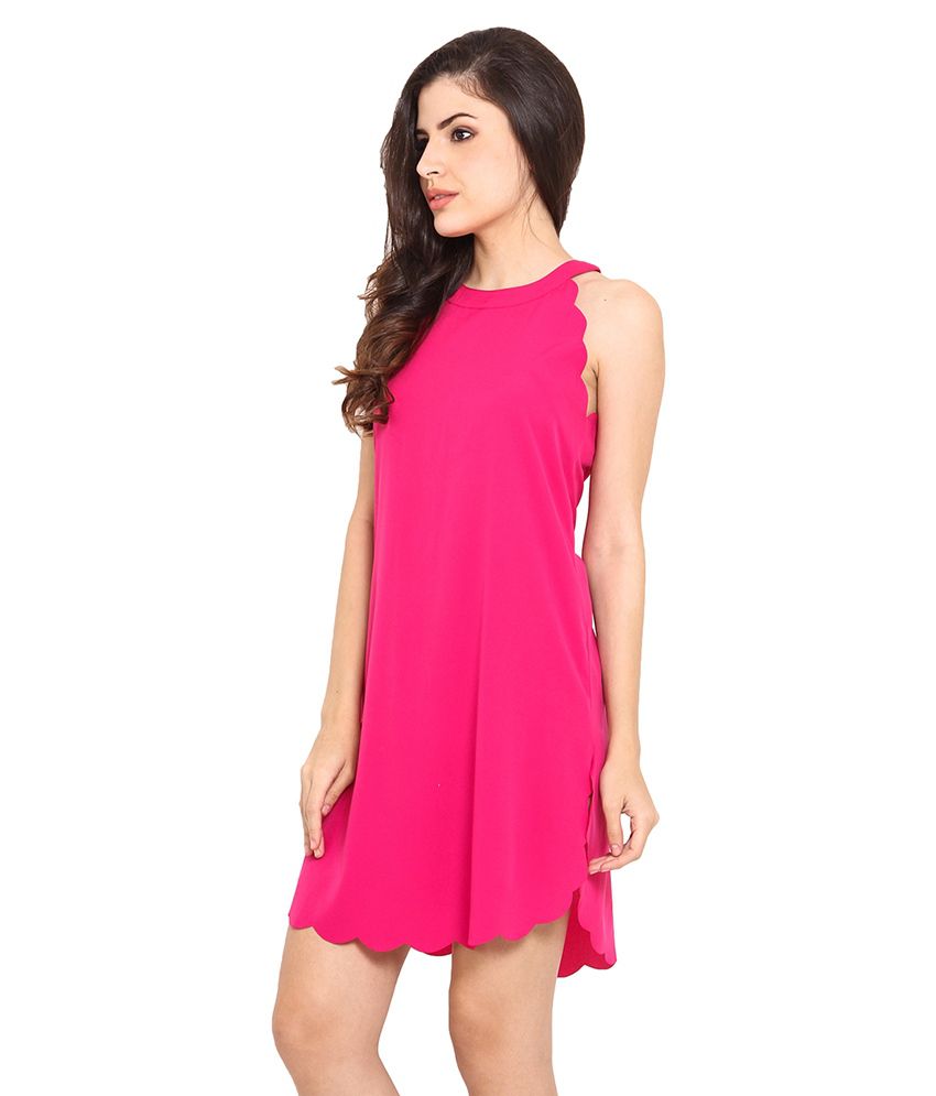 Label VR Pink Poly Crepe Dresses - Buy Label VR Pink Poly Crepe Dresses ...