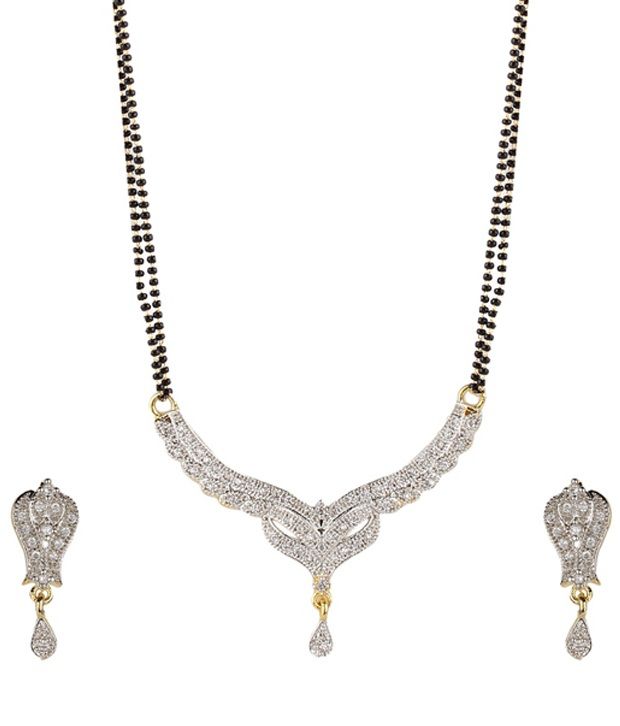     			Youbella Designer American Diamond Mangalsutra Set with Chain