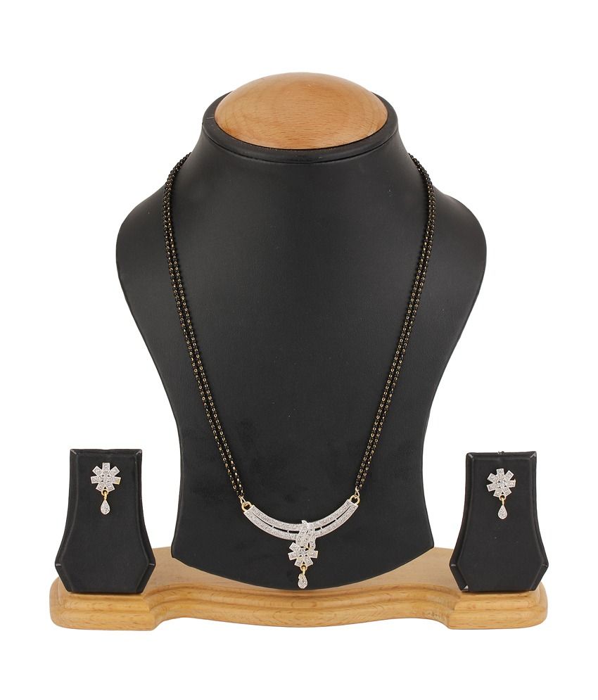     			Youbella Silver Alloy Mangalsutra Set With Chain