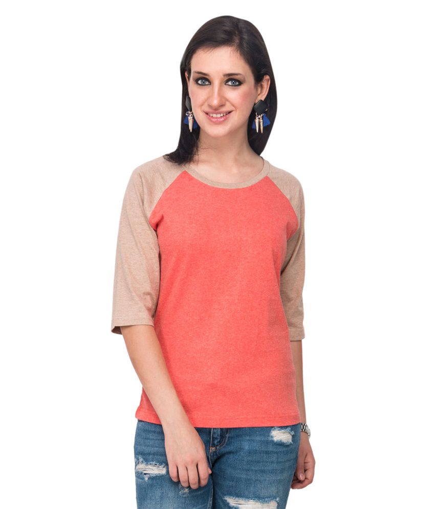 Campus Sutra Brown Cotton Tops
