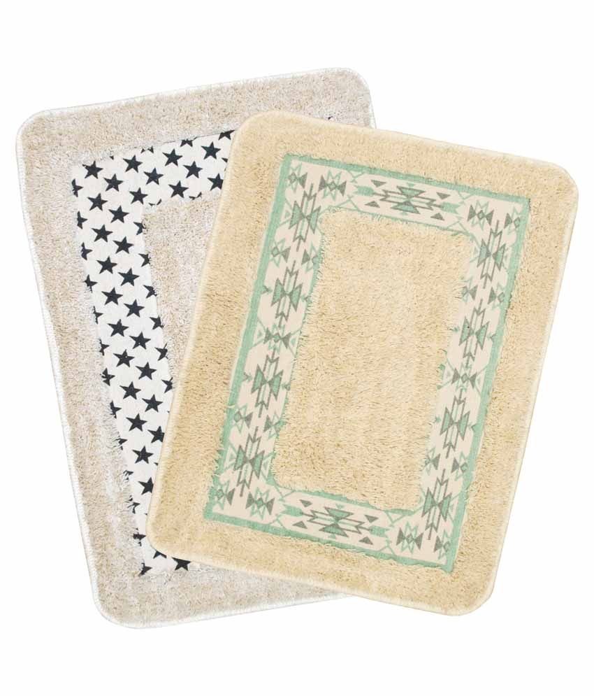 Saral Home Combos Cotton Bath Mats Beige Buy Saral Home Combos