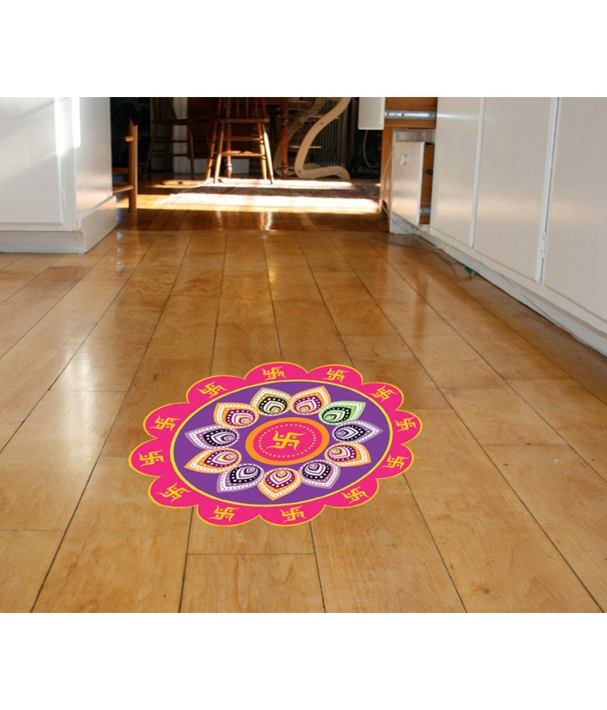 wall kriti multi color rangoli floor decal medium - buy wall kriti