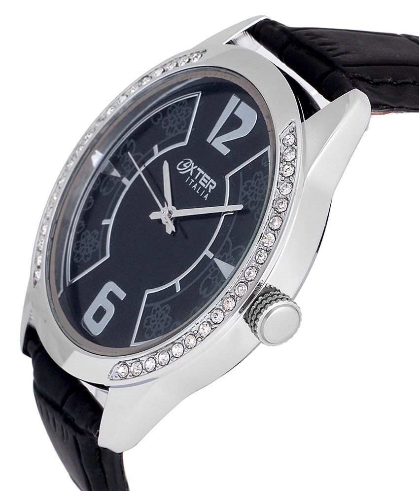 Oxter Black Leather Wrist Watch Buy Oxter Black Leather Wrist Watch Online at Best Prices in