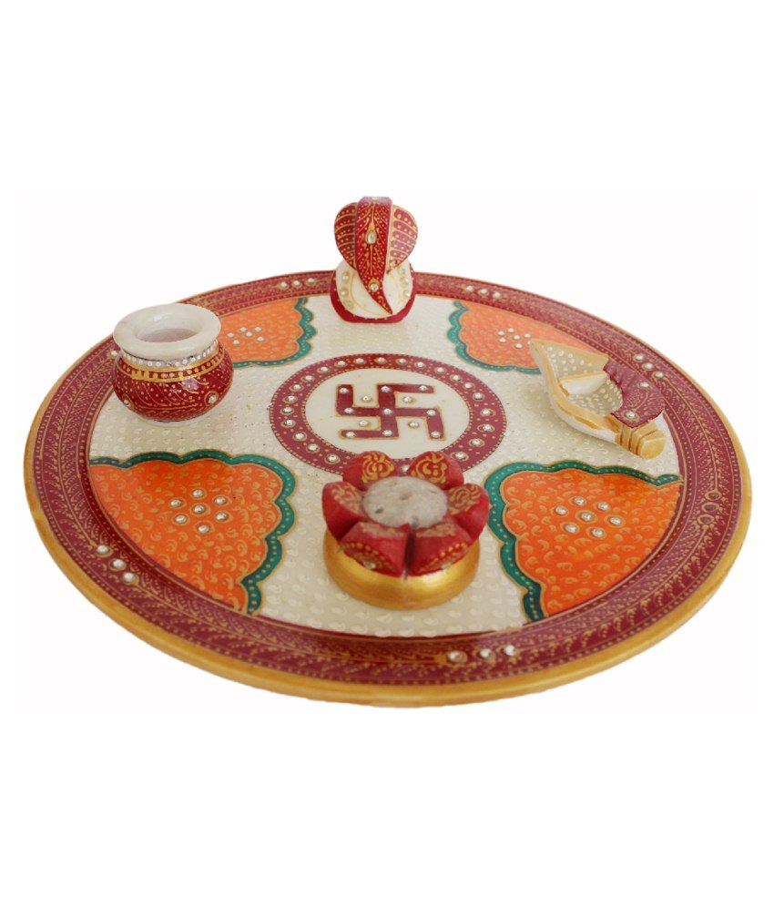 Shree Bohra Ganesh Marble Pooja Thali Set: Buy Shree Bohra Ganesh ...