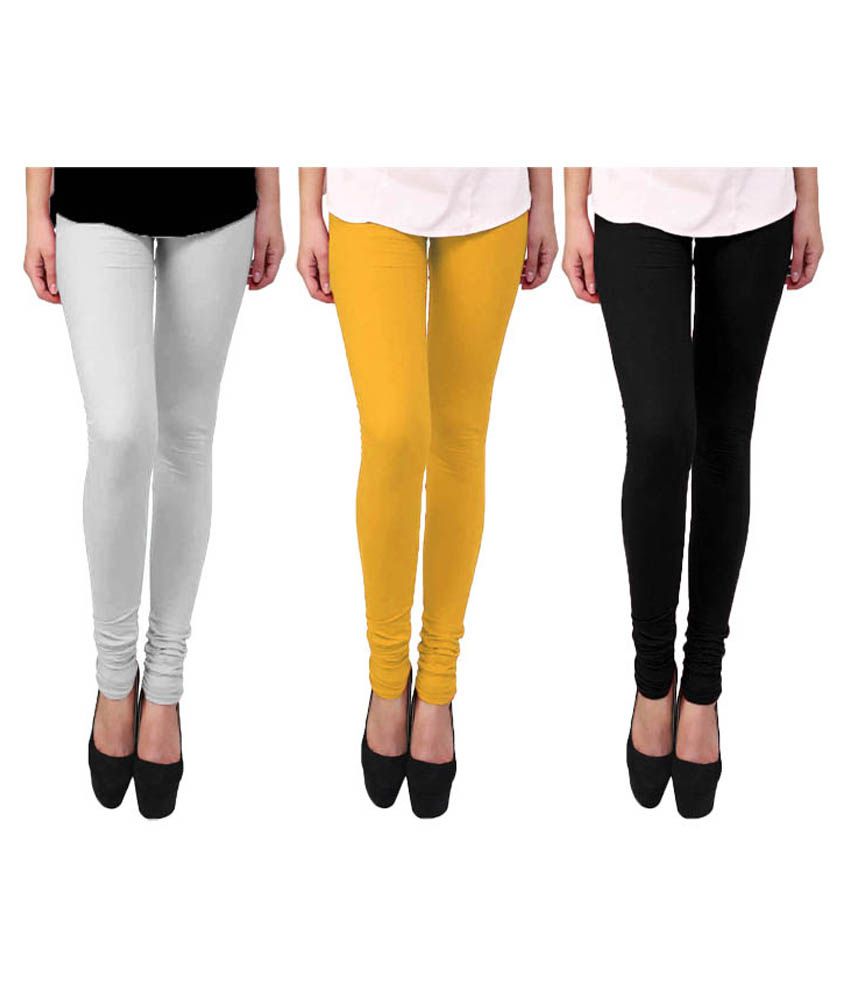 Escocer Multicolor Cotton Leggings Pack of 3 Price in India - Buy ...
