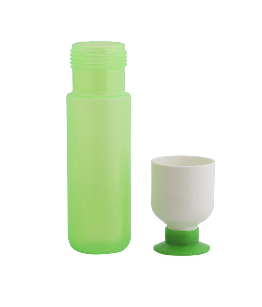 Gadge Trendy Water Bottle Upside Down Design Green Color Set of 4