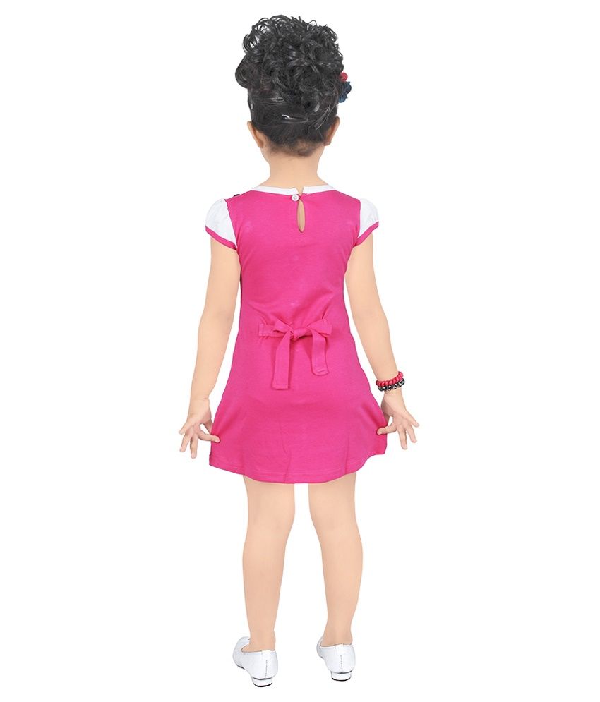 white and pink long frock
