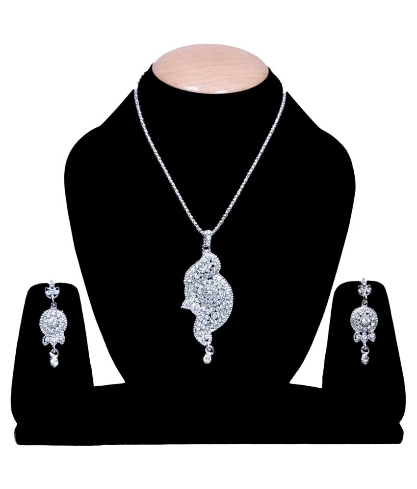Fashion Square Silver Alloy Necklace Set Buy Fashion Square Silver