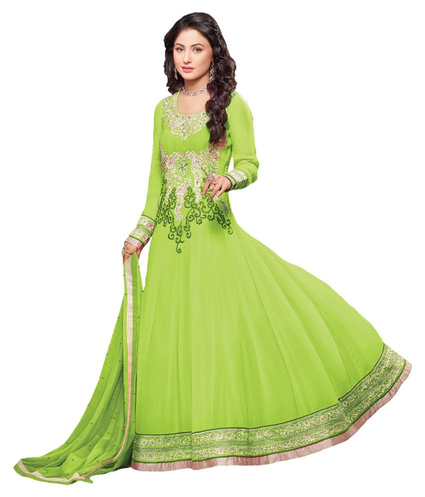 green colour party frocks