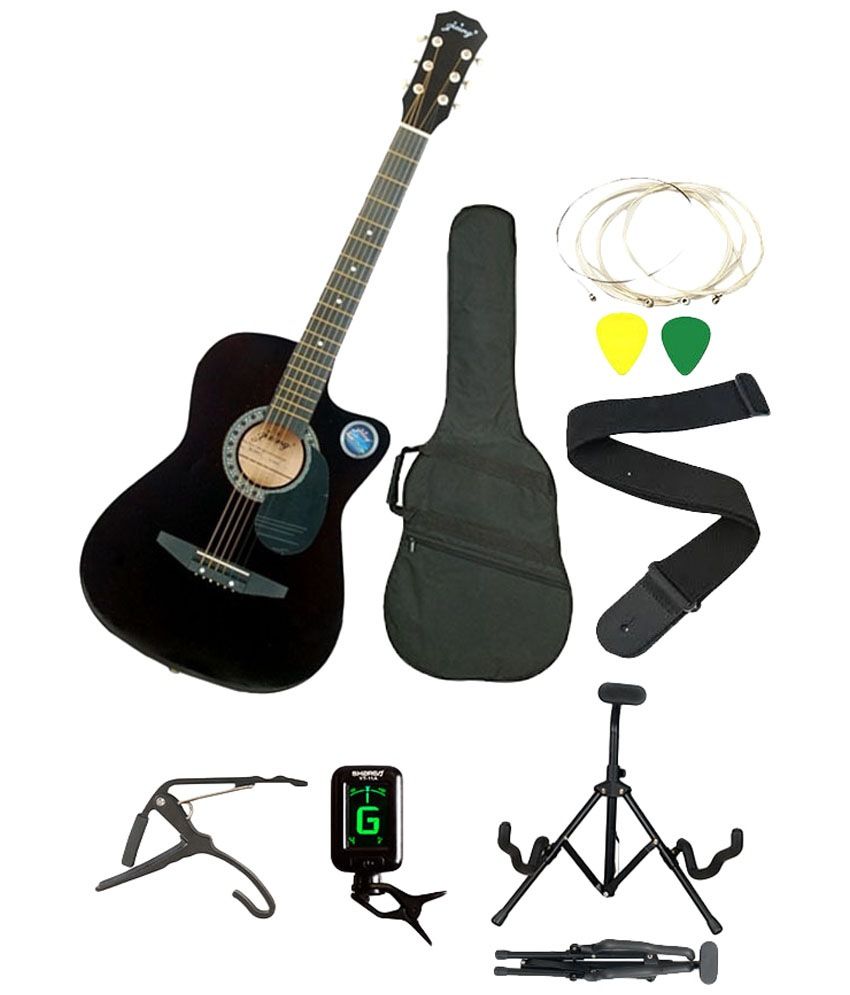 Capo Tuner For Acoustic Guitar - Jixing Jxng Blk Sc Black Guitar With Bag Capo Tuner Strap Picks Stand Buy Jixing Jxng Blk Sc Black Guitar With Bag Capo Tuner Strap Picks Stand Online At Best Prices In India
