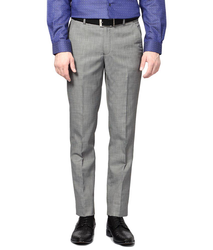 Peter England Gray Formal Trousers - Buy Peter England Gray Formal ...