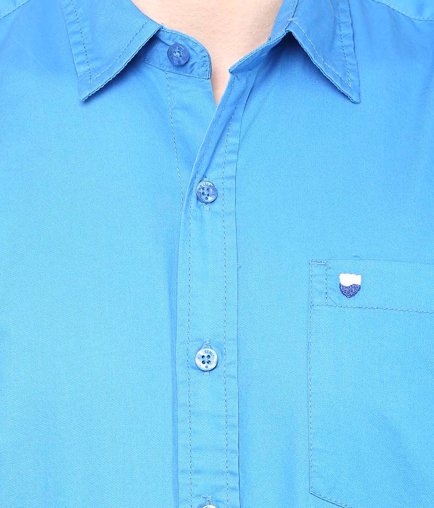 Lee Blue Solid Shirt - Buy Lee Blue Solid Shirt Online at Best Prices ...