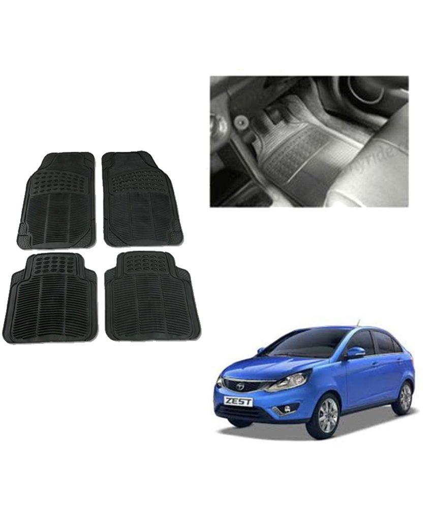 Allure Auto Black Rubber Car Mats For Tata Zest Buy Allure Auto