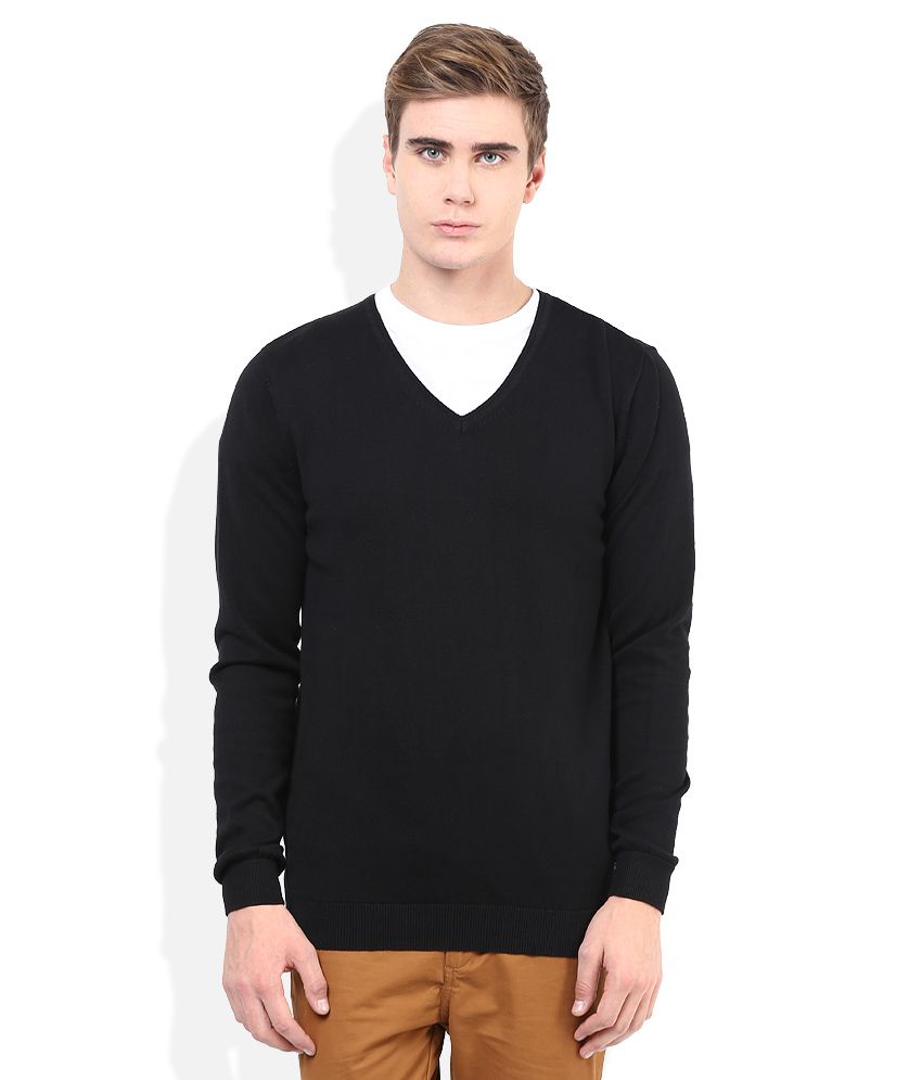 Celio Black V-Neck Sweater - Buy Celio Black V-Neck Sweater Online at ...