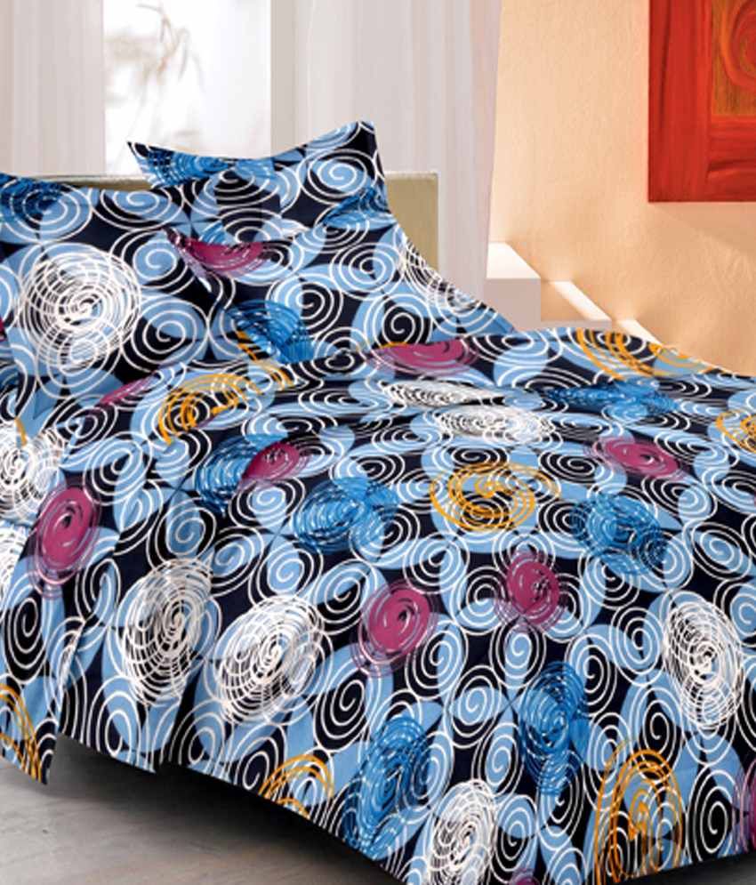 Mark Home Olivia Collection Brown & Pink Double Bedsheet with 2 Pillow