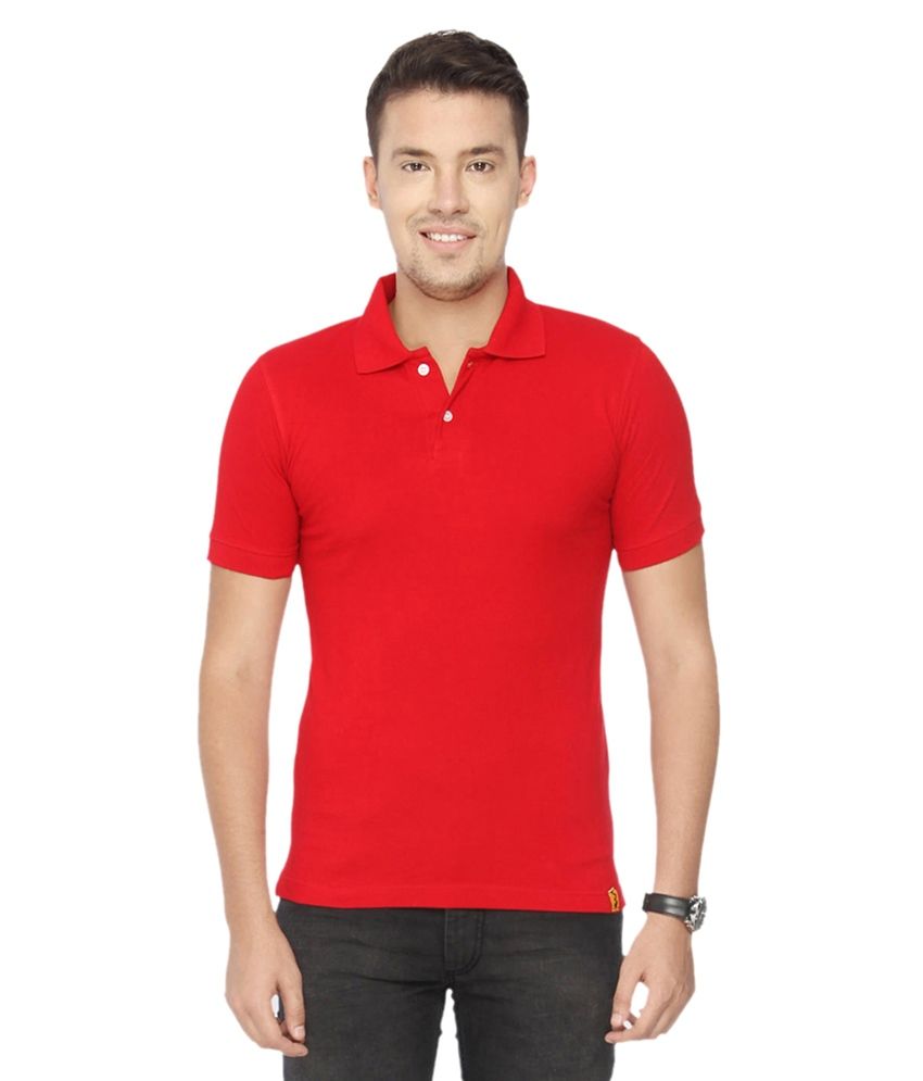     			Concepts Red Half Sleeves Basics Polo T-Shirts