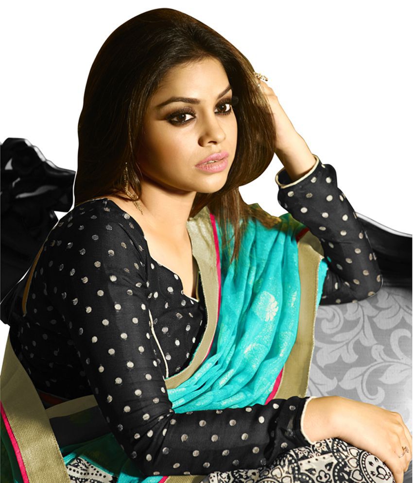 Saree Hub Blue Satin Saree Buy Saree Hub Blue Satin Saree Online At Low Price