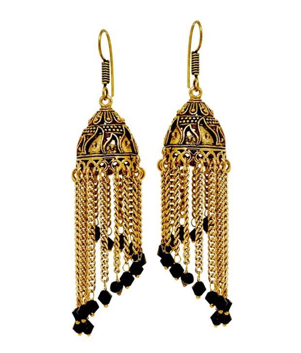 Jaipur Mart Black Brass Designer Earrings Buy Jaipur Mart Black Brass Designer Earrings Online