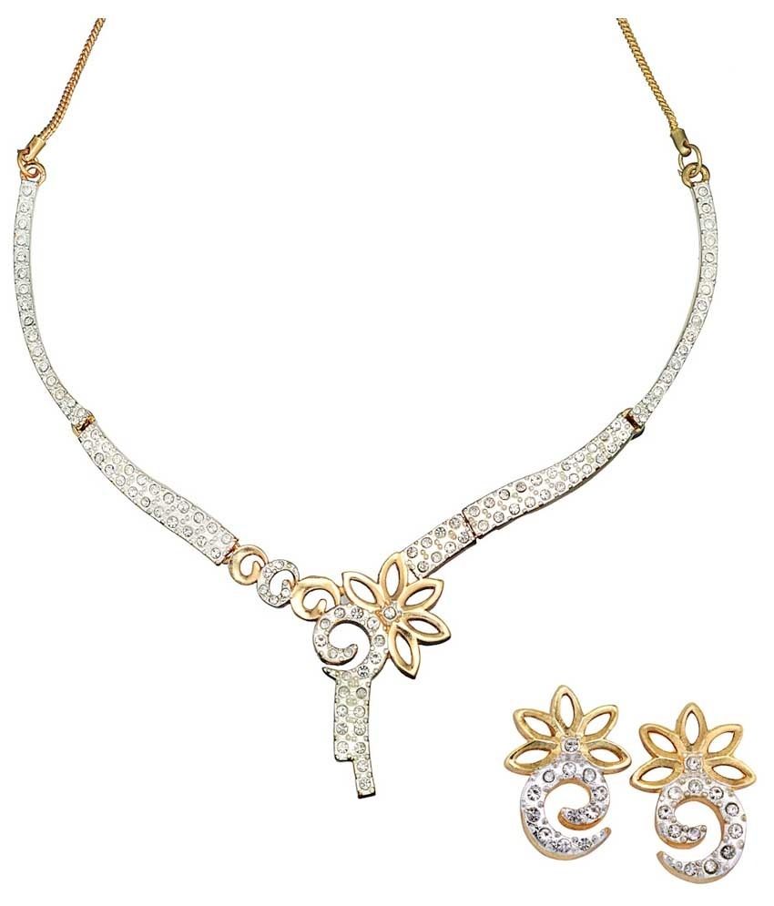 Oleva Silver Alloy Necklace Set Pack Of 2 Buy Oleva Silver Alloy