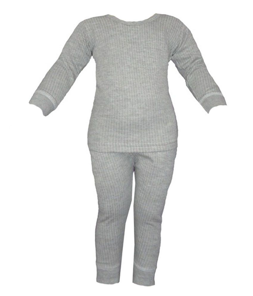     			Selfcare Gray Viscose Thermal Top And Pyjama Set For Baby Boys