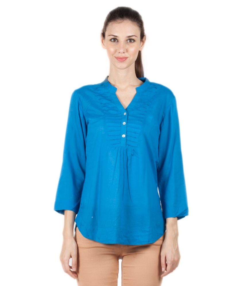 Bkind Blue Rayon Tops Buy Bkind Blue Rayon Tops Online at Best Prices