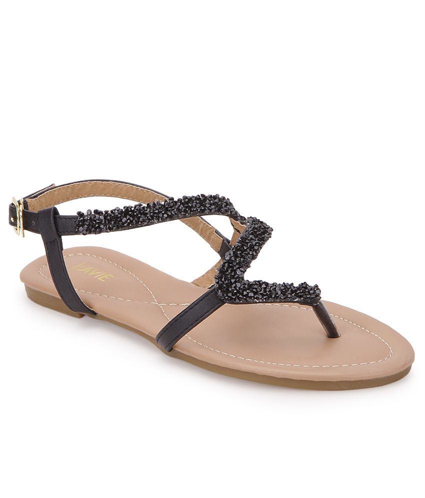 Lavie Black Sandals Price in India- Buy Lavie Black Sandals Online at ...