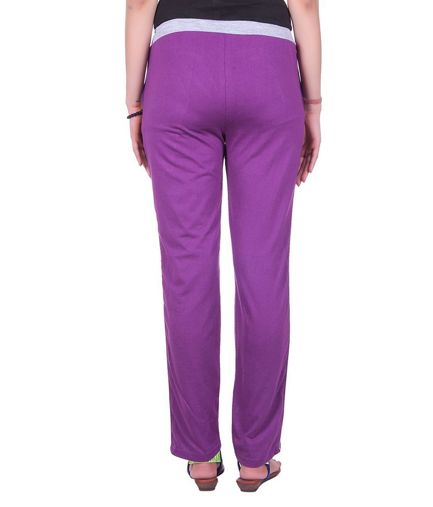 Buy DFH Cotton Light Purple Women Track Pant Online at Best Prices in ...