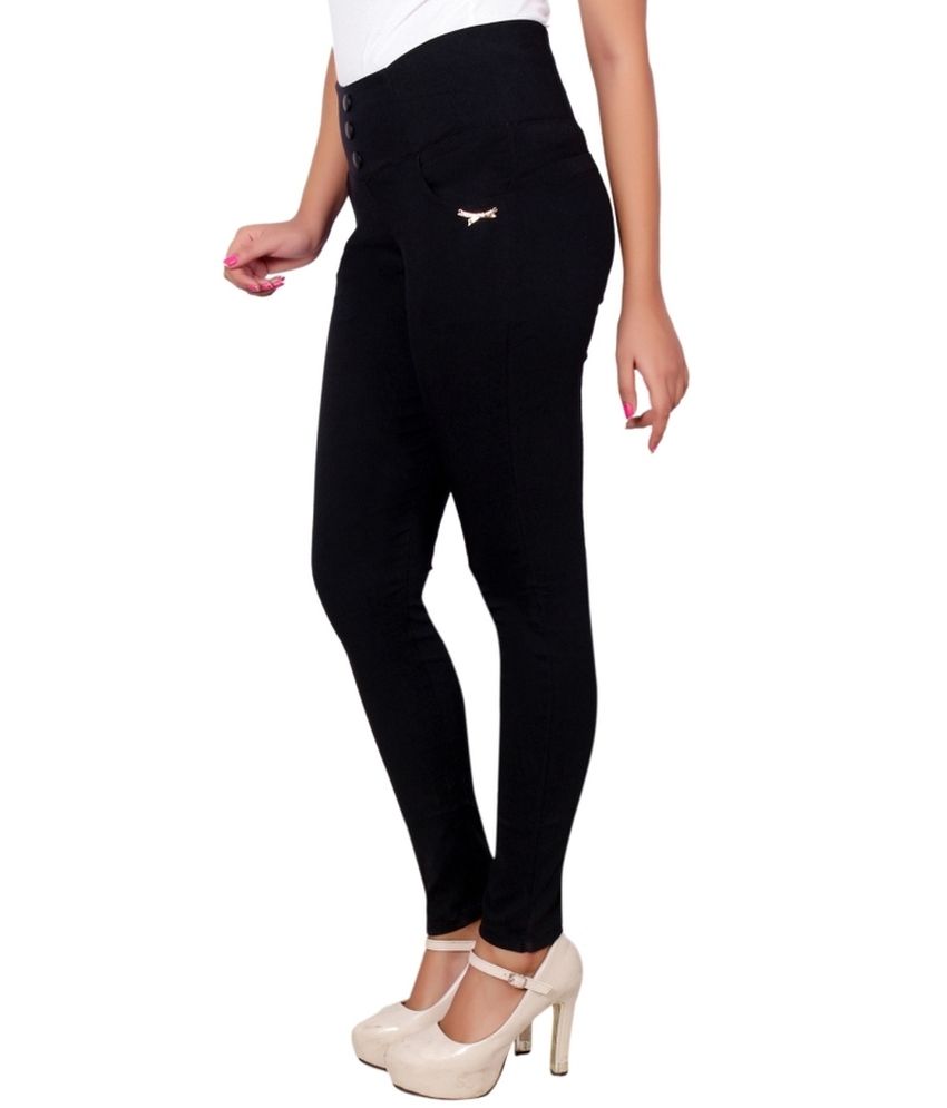 black cotton jeggings