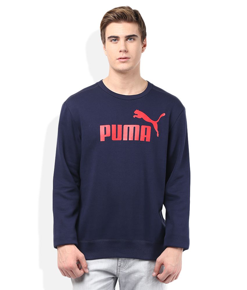 Puma Navy Round Neck Sweatshirt - Buy Puma Navy Round Neck Sweatshirt ...