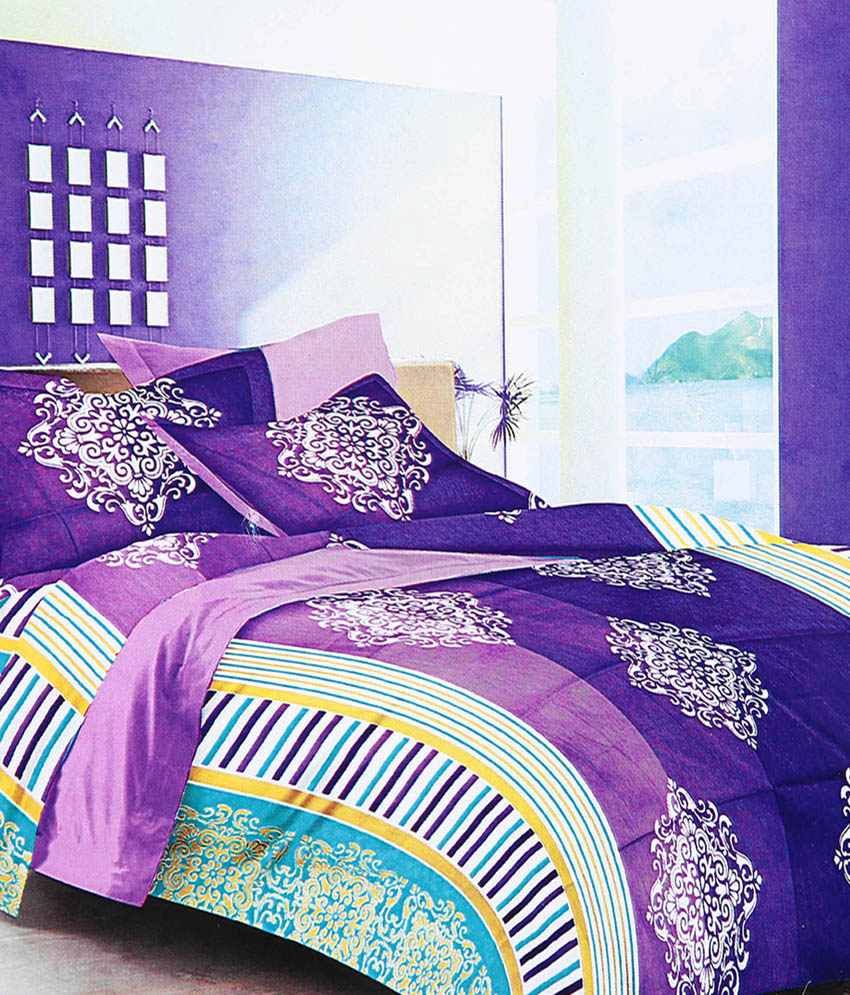 Tima Cotton MultiColoured Double Bedsheet with 2 Pillow Covers Buy