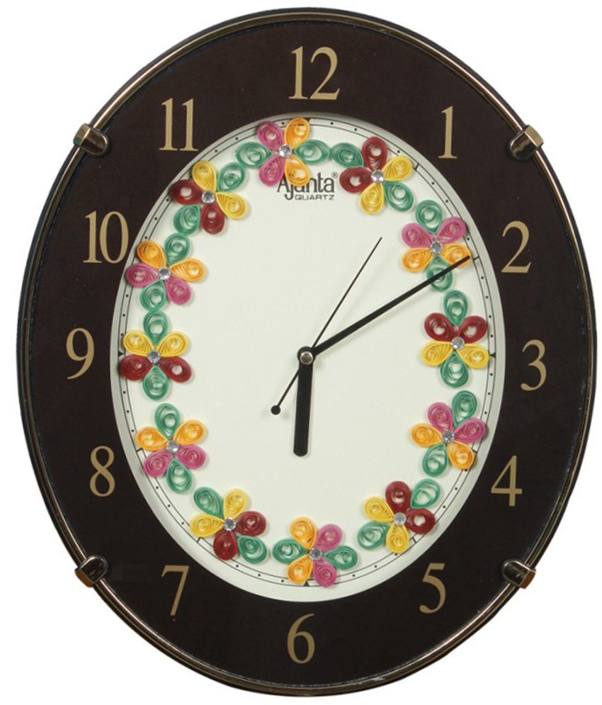 Ajanta FLOWER Designer Wall Clock (Nbrown) Buy Ajanta FLOWER Designer