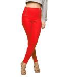 Miss Chase Polyester Jeggings - Red