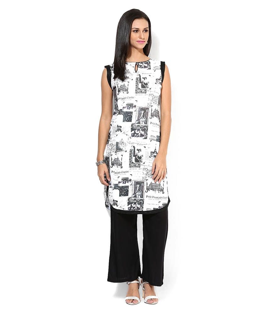 white kurti suit