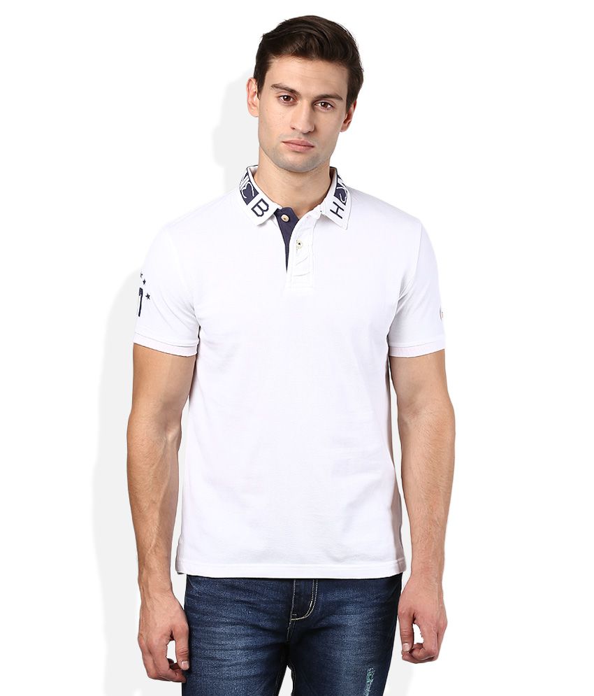 Being Human White Solid Polo T Shirt - Buy Being Human White Solid Polo ...
