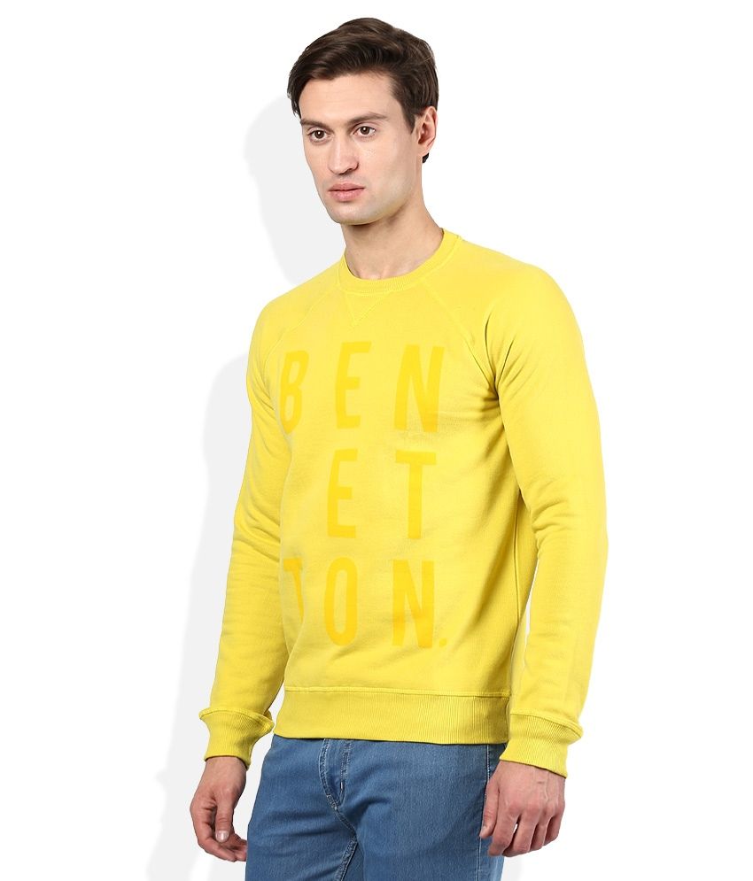 united colors of benetton yellow sweatshirt